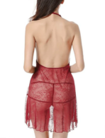 Sexy Lace Halter Chemise Lingerie Set - 图片 2